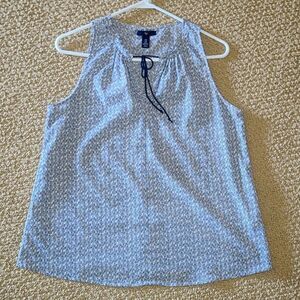 Gap xs navy white sleeveless top oversized tie summer for show ladies